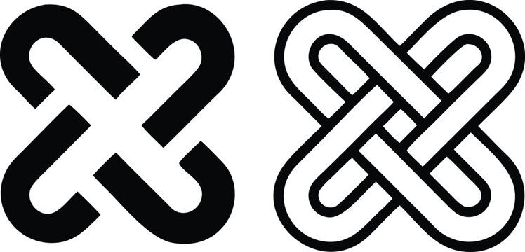 Interlocking icon vector set. combine illustration sign collection. interconnection symbol.
