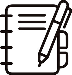 Writing book vector icon. logbook illustration symbol. notebook sign.
