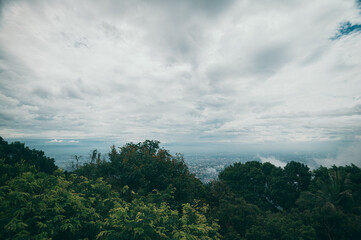 Scenic Overlook of Chiang Mai with Dramatic Cloudy Sky