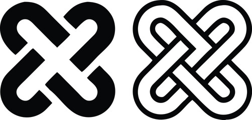 Interlocking icon vector set. combine illustration sign collection. interconnection symbol.
