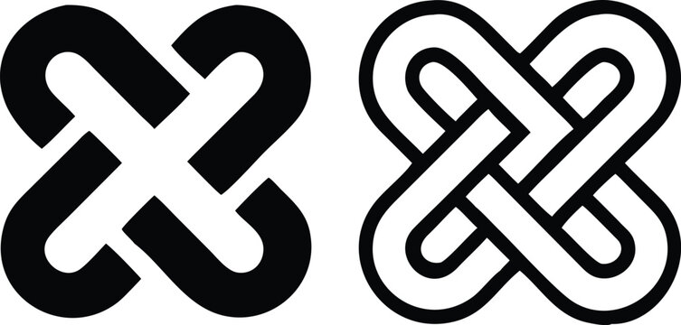 Interlocking icon vector set. combine illustration sign collection. interconnection symbol.
