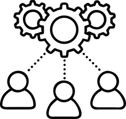 Team of some employees icon vector. workers illustration sign. developers symbol. management logo.
