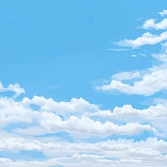 A vibrant, digital illustration of a partly cloudy sky