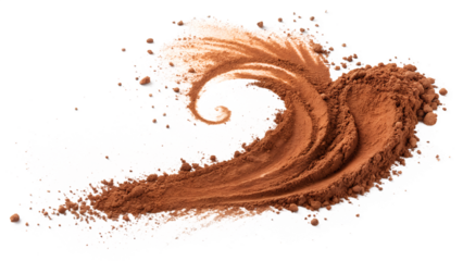 Cocoa powder swirl background for baking and dessert recipes, chocolate flavor, healthy food ingredient design