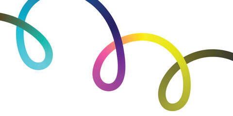 Abstract Colorful Intertwined Ribbon Design. Dynamic abstract image featuring interwoven ribbons in a spectrum of vibrant colors, flowing and swirling against a clean white background.