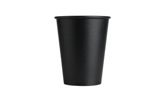  black Paper Cup Isolated on transparent background 