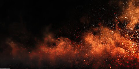 Fiery explosion in darkness