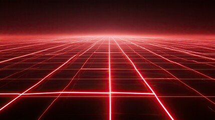 Red grid digital landscape