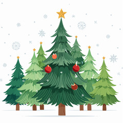 Fototapeta premium Christmas tree background vector illustration
