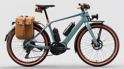 Yellow bicycle with cargo rack and delivery items.