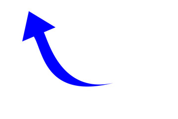 Smooth curved blue upward arrow icon. Growth, improvement, and progress vector symbol for presentations and infographics