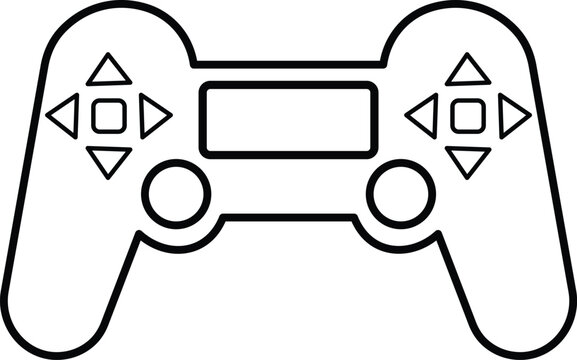 Classic gamepad controller icon with analog sticks and buttons for console gaming system with transparent background