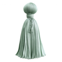 soft mint tassel with gentle folds, transparent PNG
