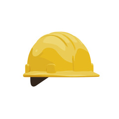 Yellow construction helmet on white background  