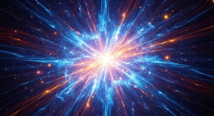 Fototapeta premium Abstract explosion of light and energy radial design background