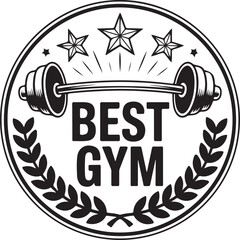 Vintage Gym Badge Vector  Retro Fitness Emblem for T-Shirts