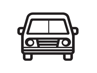 Vehicles set icon in flat minimal vector line format