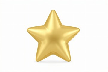 Obraz premium Golden star, 3D render, white background, award icon