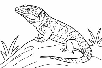 coloring page line art the tegu black vector