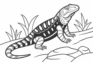 coloring page line art the tegu black vector