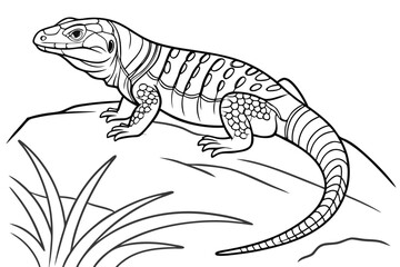 coloring page line art the tegu black vector