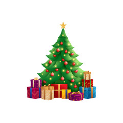 christmas tree and gifts