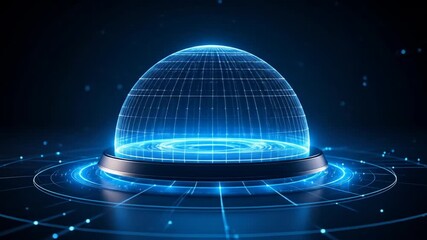 Futuristic Tech Sphere: Digital Grid, Energy, and Data Visualization - Powered by Adobe