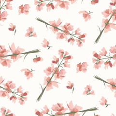 Art vintage floral Illustrator pattern pastel colors