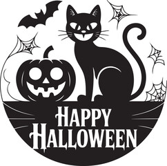 set of silhouettes of halloween