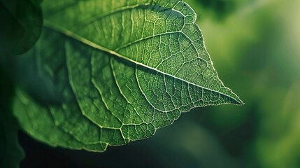 Fototapeta premium A photo of a leaf with a delicate edge