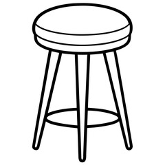 Minimal Cushion Stool Line Art