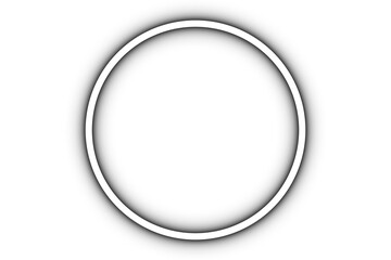 Minimal white circular outline badge for labels, stickers, and logos, transparent PNG design element