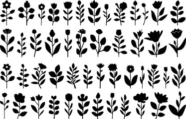 Botanical Silhouette Collection" vector bundle