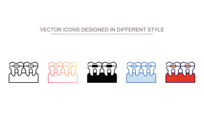 Teeth Braces icon design with white background stock illustration