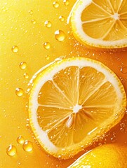 Fresh Lemons with Bubbles