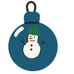 Glass Christmas Tree Toy Ball. Colorful New Year or Christmas Decoration Element Symbol. Family Holiday Party Decoration. Greeting Winter Holiday card or Invitation Design Art Sign.	
