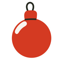 Glass Christmas Tree Toy Ball. Colorful New Year or Christmas Decoration Element Symbol. Family Holiday Party Decoration. Greeting Winter Holiday card or Invitation Design Art Sign. 