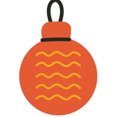 Glass Christmas Tree Toy Ball. Colorful New Year or Christmas Decoration Element Symbol. Family Holiday Party Decoration. Greeting Winter Holiday card or Invitation Design Art Sign. 