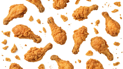 Best fried chicken legs crispy and juicy delicious food background pattern for restaurant menu and wallpaper