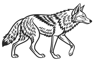coloring page line art the jackal black vector