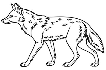 coloring page line art the jackal black vector