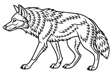 coloring page line art the jackal black vector