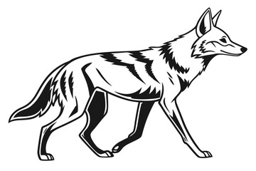 coloring page line art the jackal black vector