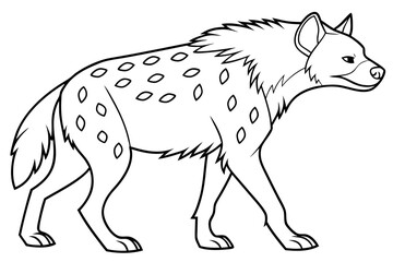 coloring page line art the hyena black vector