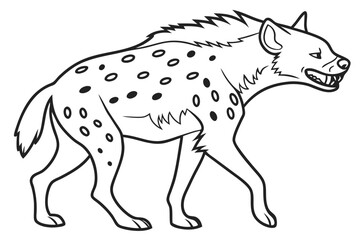 coloring page line art the hyena black vector