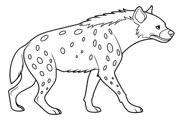 coloring page line art the hyena black vector