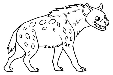 coloring page line art the hyena black vector