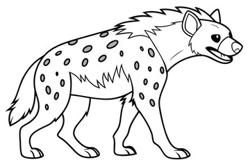 coloring page line art the hyena black vector