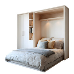 Murphy bed folded into wall closet, isolated on a white background --v 7.0