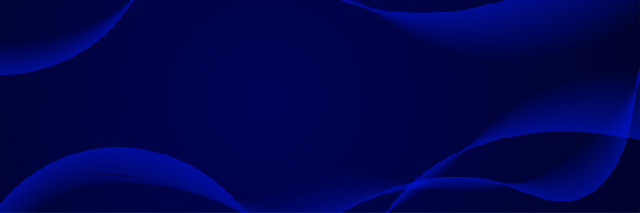 Blue Wave Line Background. Technology Banner. Vector Illustration. Abstract Business Wallpaper